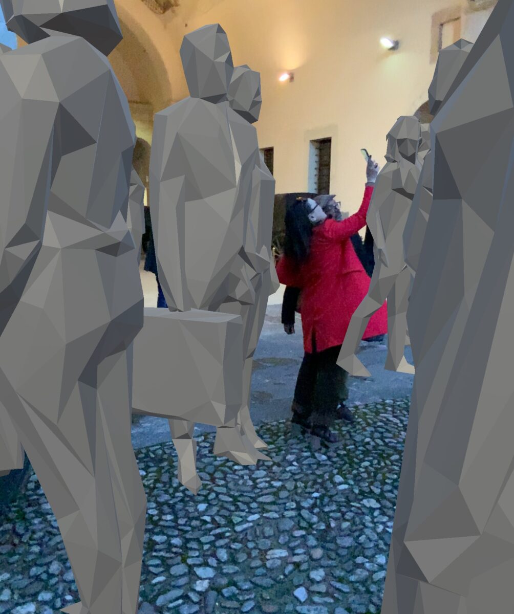 Opere d'arte in realtà aumentata ARTWP _Nessuno è libero fino a quando ... _ (figure AR giganti con paesaggio sonoro)di Bumbum Malou al Museo Nazionale delle Arti di Cosenza